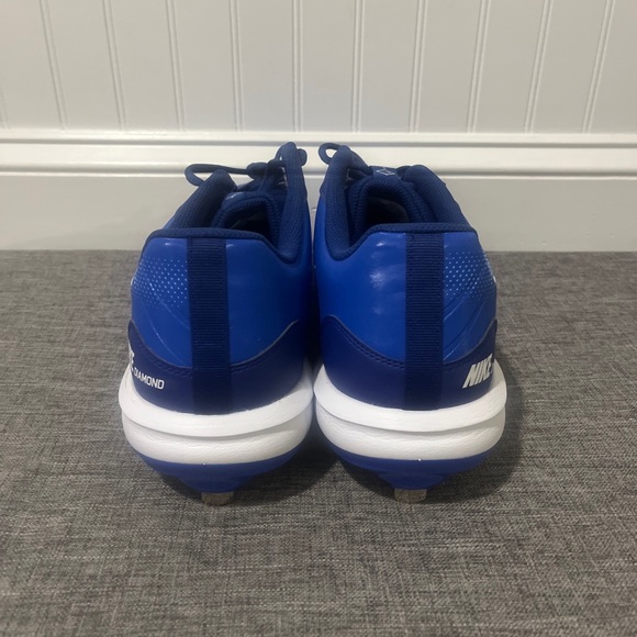 NEW Mens Nike Alpha Huarache Varsity 4 Low Baseball Blue/White Sz 15 DJ6516-414 - Picture 4 of 10